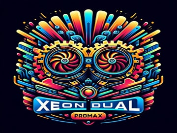 Digitaal gezicht met processorcomponenten, symbool voor de kracht en behendigheid van het ‘XeonDual ProMax’ plan